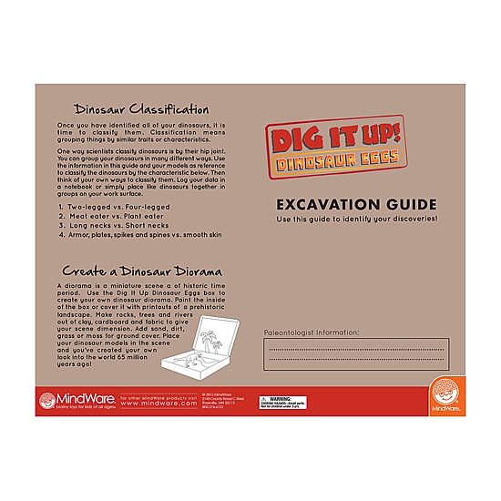 Mindware Dig It Up! - Dinosaur Eggs Board Game