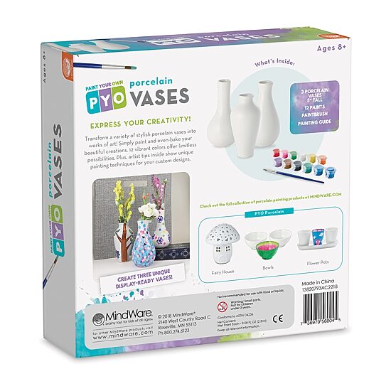 MindWare Paint Your Own Porcelain Vases