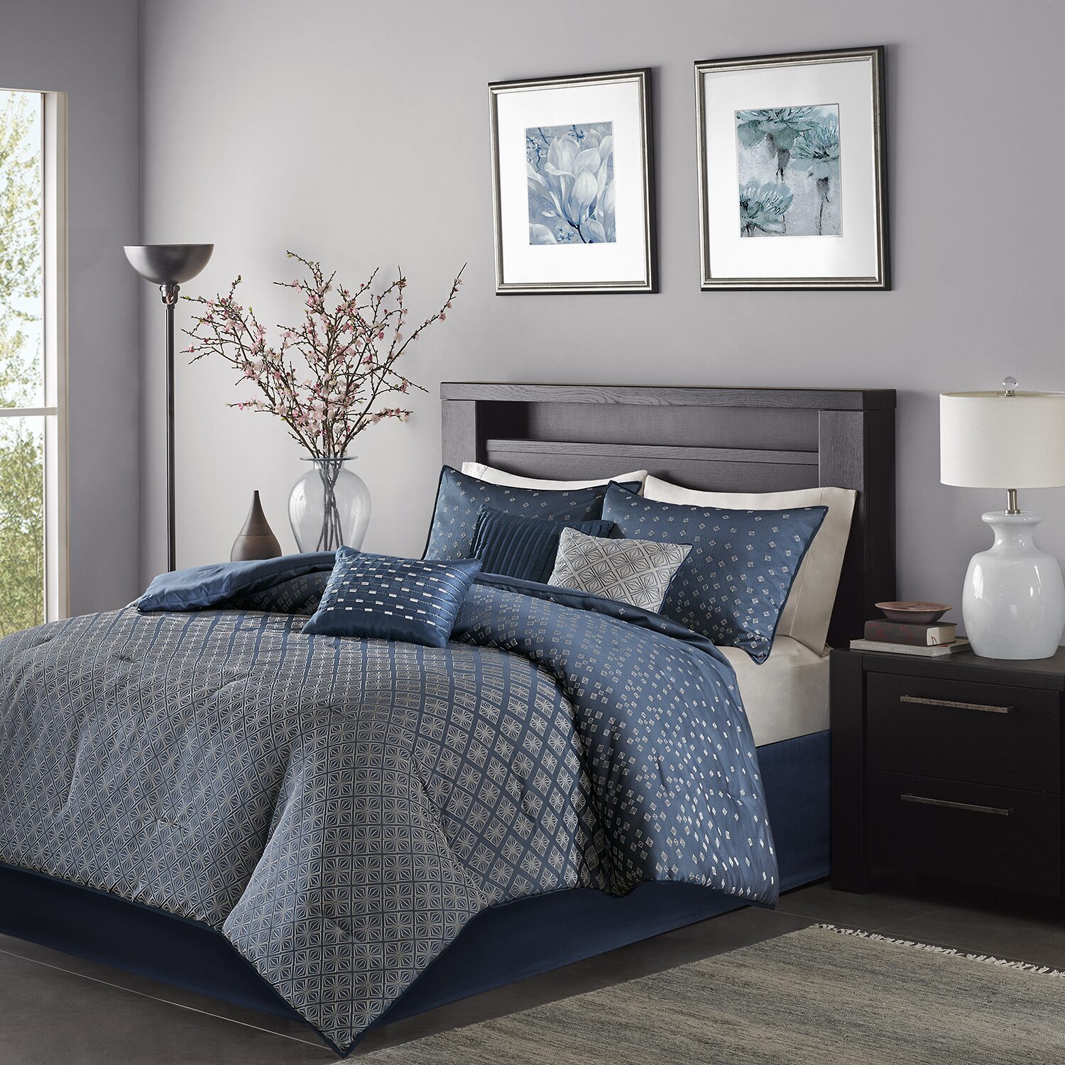 Madison Park Morris Polyester  6-pc. Jacquard Duvet Cover Set