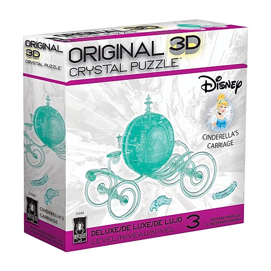 Bepuzzled 3d Crystal Disney Cinderellas Carriage Aqua  71 Pcs Cinderella Princess 71-pc. Puzzle