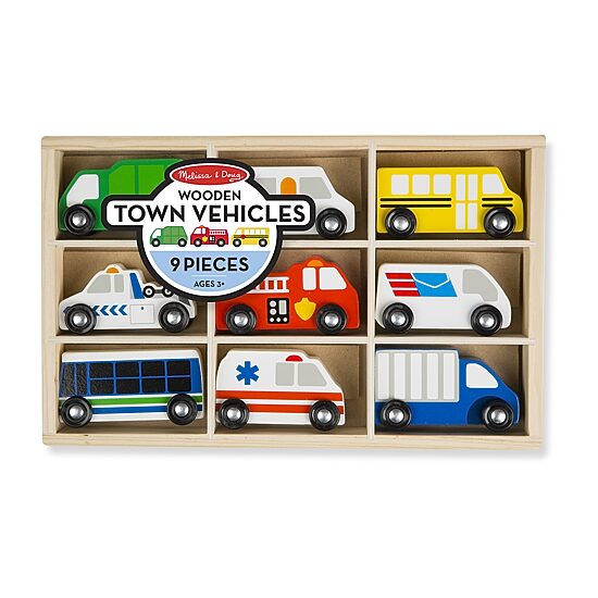 Melissa & Doug Wooden Town Vehicles Set