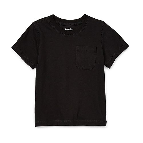 Okie Dokie Toddler & Little Boys Crew Neck Short Sleeve T-Shirt, 7, Black