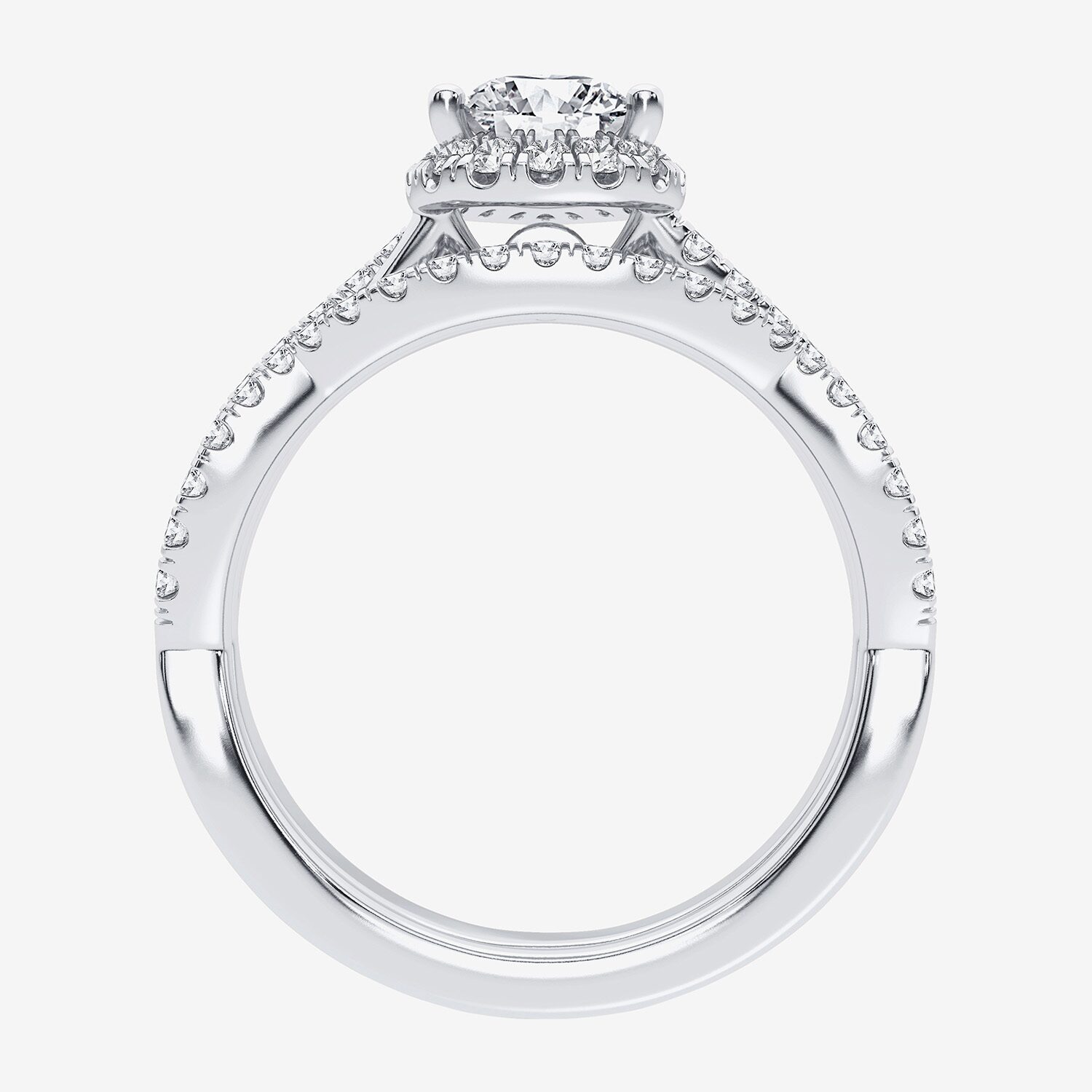Signature By Modern Bride 1 1/5 CT. T.W. Lab-Grown (H-I / SI1-SI2) Diamond Pear Side Stone Halo Bridal Set 10K or 14K Gold