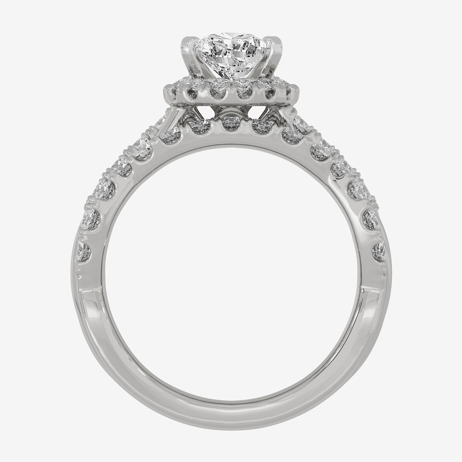 Signature By Modern Bride (H-I / Si1-Si2) Womens CT. T.W. Lab Grown White Diamond 10K Gold Pear Side Stone Halo Bridal Set