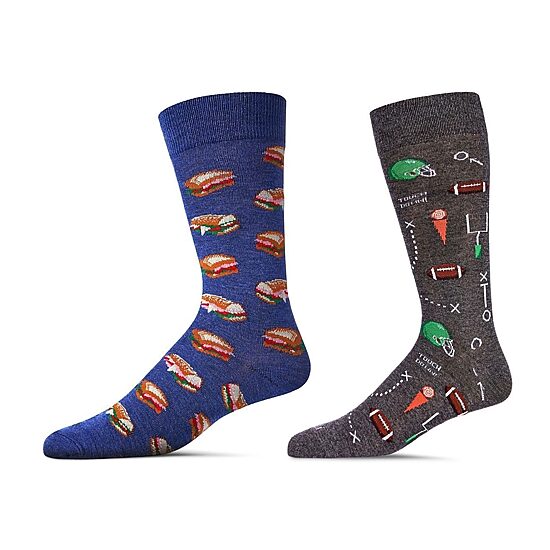 MeMoi Mens 2 Pair Crew Socks
