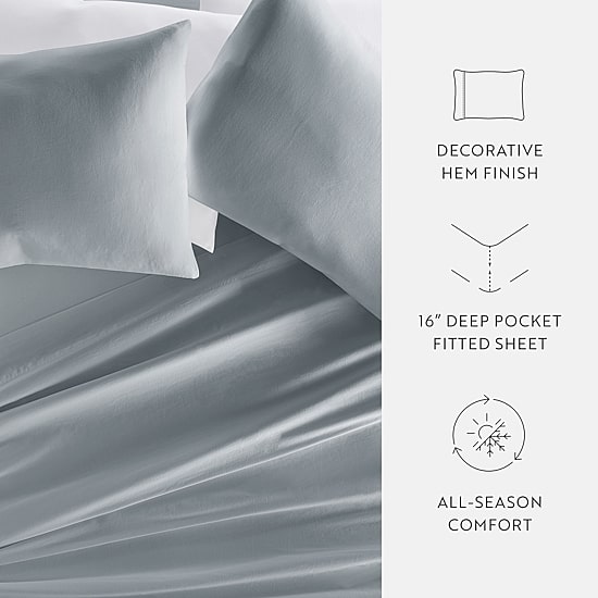 Casual Comfort Solid Cotton 300tc Sheet Set