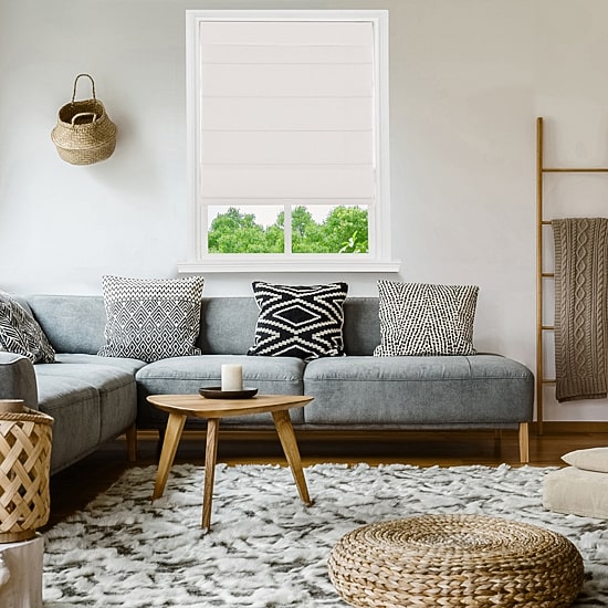 Home Basics Classic Cotton Canvas Custom Cordless Blackout Roman Shade