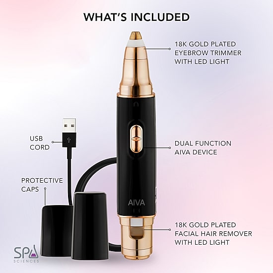 Spa Sciences Aiva Epilator – Facial Hair Remover & Eyebrow Trimmer