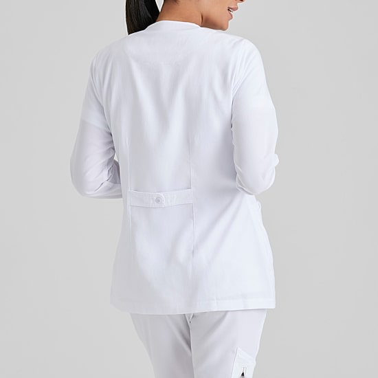 Grey's Anatomy™ by Barco Classic 4450 Jamie 4-Pocket Crewneck Snap-Front Womens Plus Tag Free Scrub Jackets
