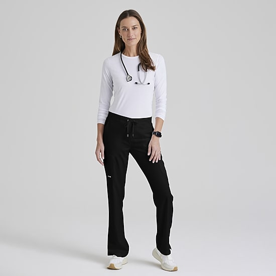 Grey's Anatomy™ by Barco Classic 4277 Mia 6-Pocket Mid-Rise Straight Leg Womens Petite Scrub Pant