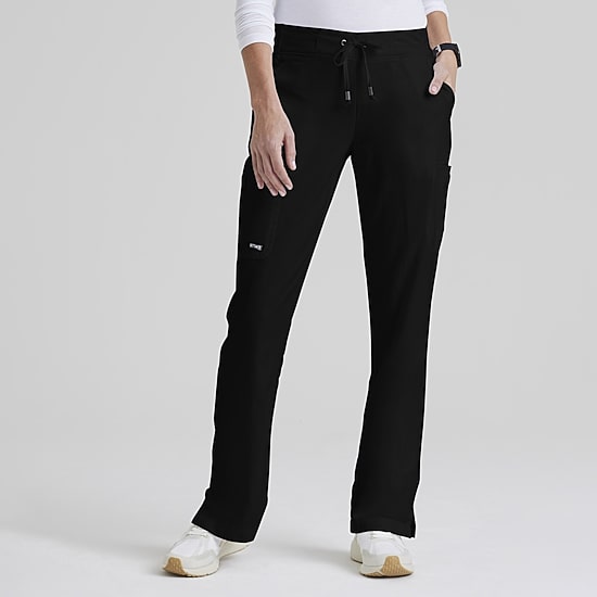 Grey's Anatomy™ by Barco Classic 4277 Mia 6-Pocket Mid-Rise Straight Leg Womens Petite Scrub Pant