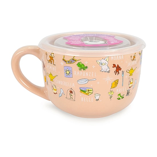 Disney Collection Princess 24 Oz Soup Mug With Lid 2-pc. Princess Coffee Mug