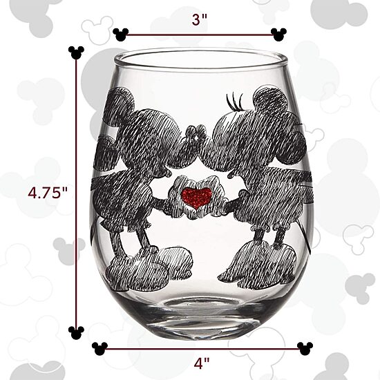 Disney Collection Mickey & Minnie 20 Oz Glass Juice Glass