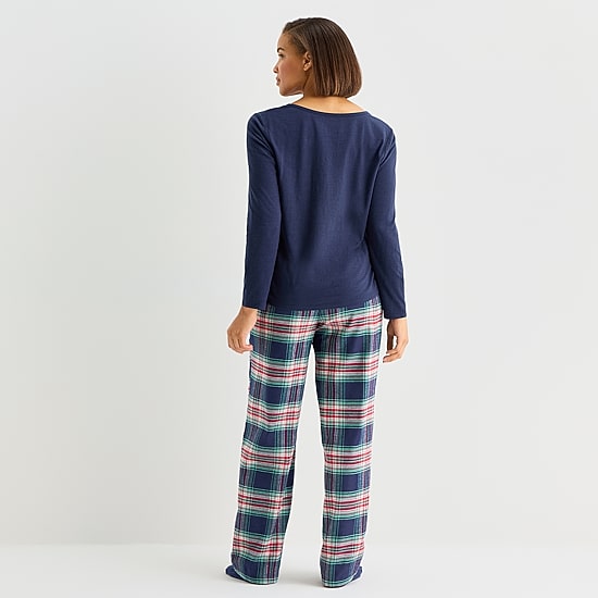 Liz Claiborne Womens Long Sleeve 4-pc. Pajama Set