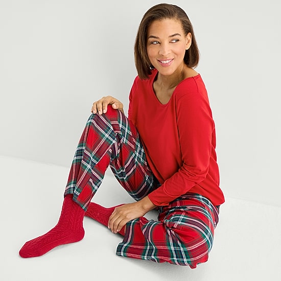 Liz Claiborne Womens Long Sleeve 4-pc. Pajama Set