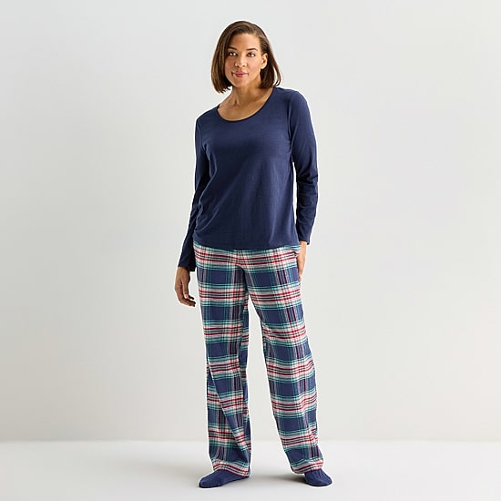 Liz Claiborne Womens Long Sleeve 4-pc. Pajama Set
