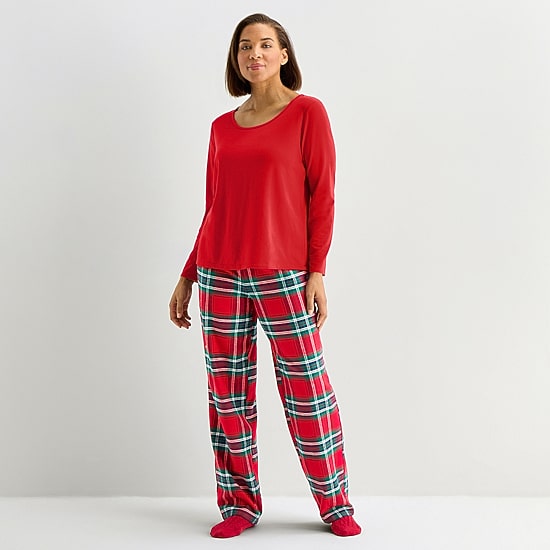 Liz Claiborne Womens Long Sleeve 4-pc. Pajama Set