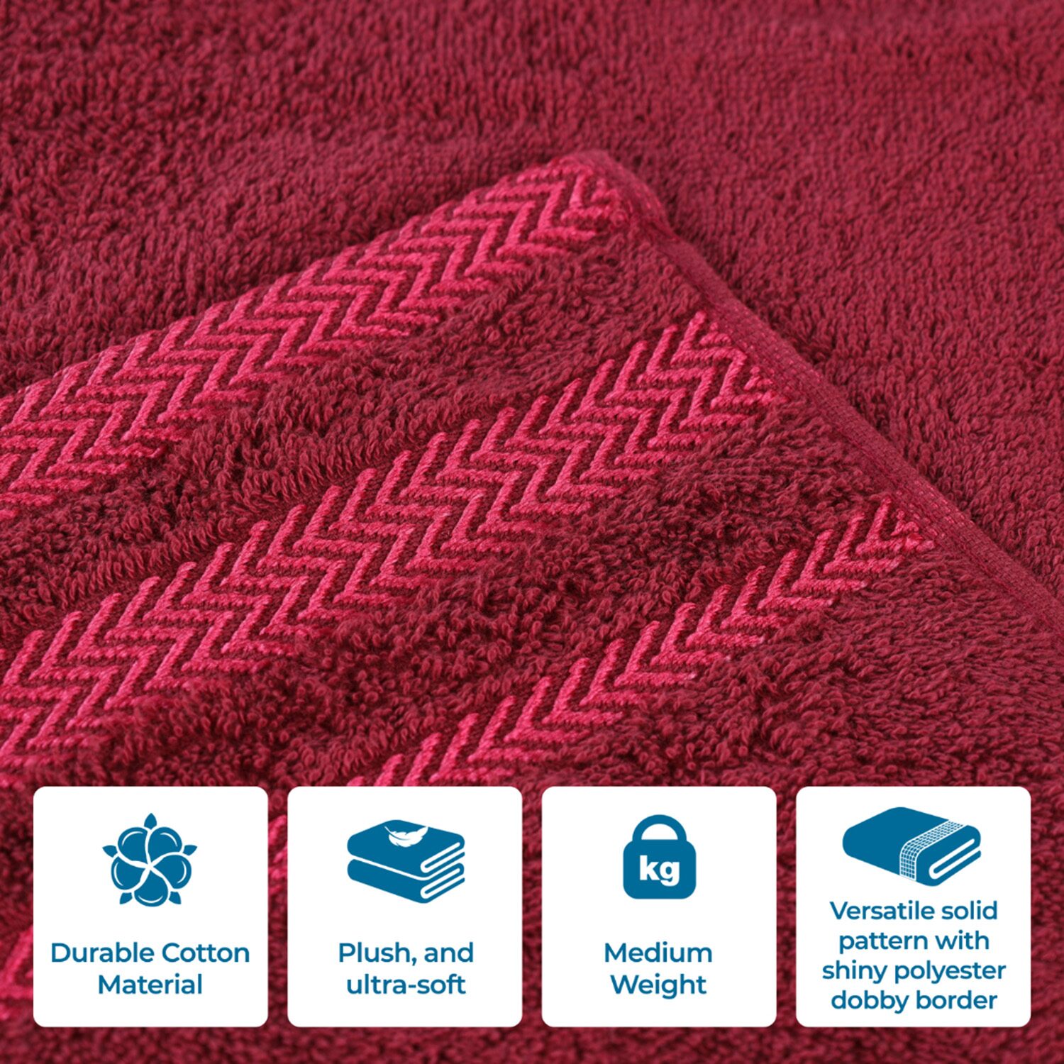 SUPERIOR® Hays Collection | 100% Cotton 6-pc. Quick Dry Solid Bath Towel Set