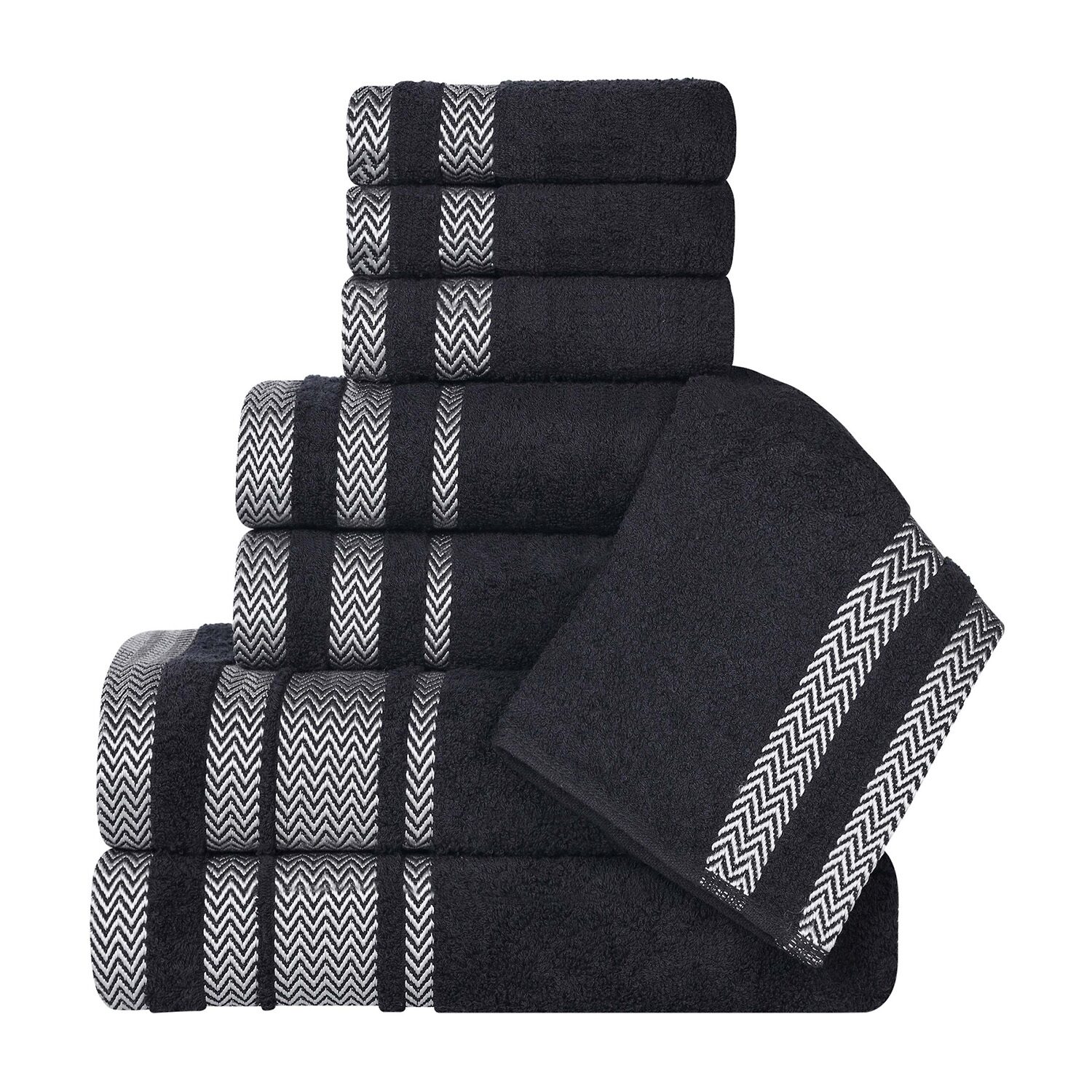 SUPERIOR® Hays Collection | 100% Cotton 8-pc. Quick Dry Solid Bath Towel Set