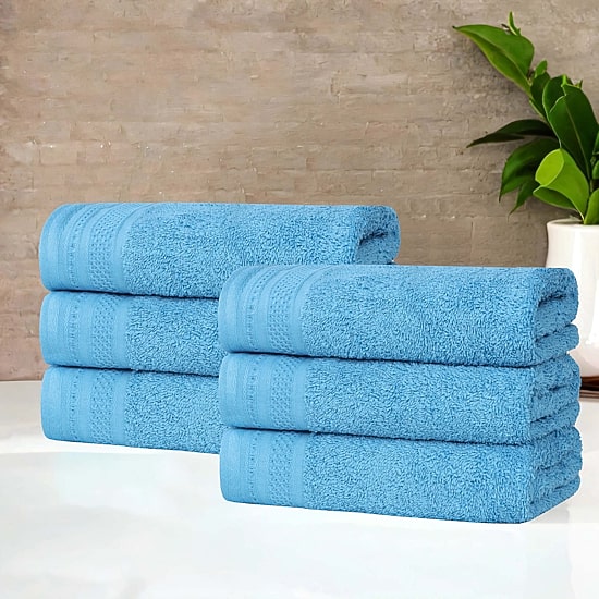 SUPERIOR® Honeycomb Collection | 100% Combed Cotton 6-pc. Solid Hand Towel