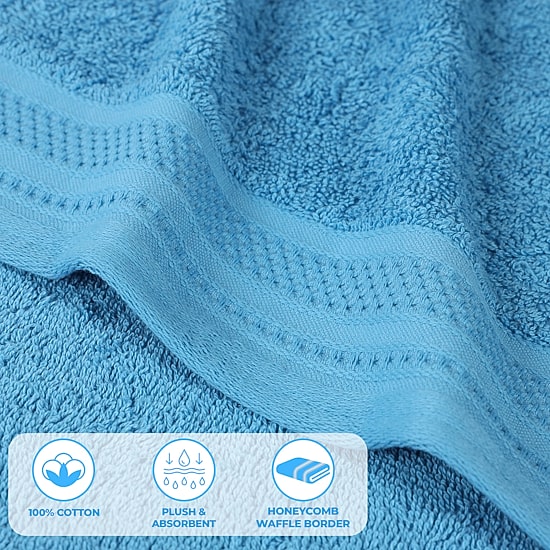 SUPERIOR® Honeycomb Collection | 100% Combed Cotton 6-pc. Solid Hand Towel