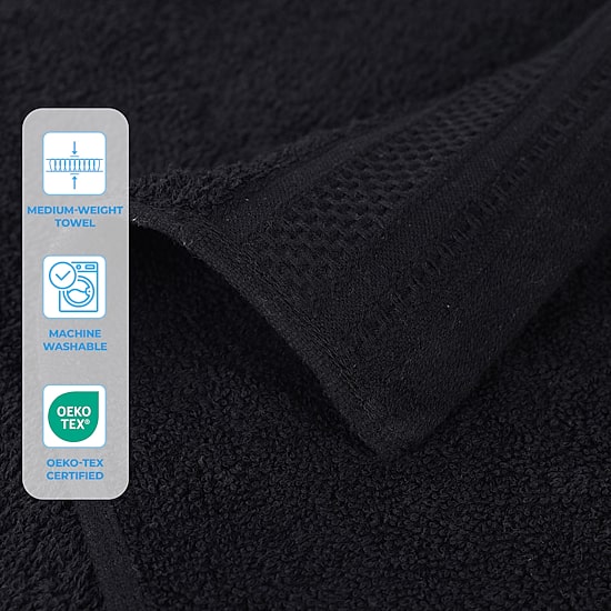 SUPERIOR® Honeycomb Collection | 100% Combed Cotton 6-pc. Quick Dry Solid Bath Towel Set