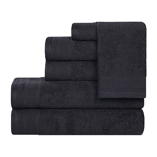 SUPERIOR® Honeycomb Collection | 100% Combed Cotton 6-pc. Quick Dry Solid Bath Towel Set