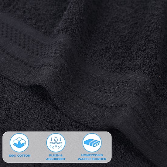 SUPERIOR® Honeycomb Collection | 100% Combed Cotton 6-pc. Quick Dry Solid Bath Towel Set
