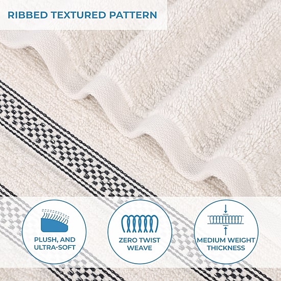 SUPERIOR® Brea Collection | 100% Cotton 3-pc. Quick Dry Geometric Bath Towel