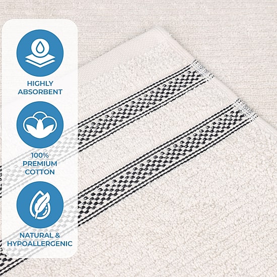 SUPERIOR® Brea Collection | 100% Cotton 3-pc. Quick Dry Geometric Bath Towel