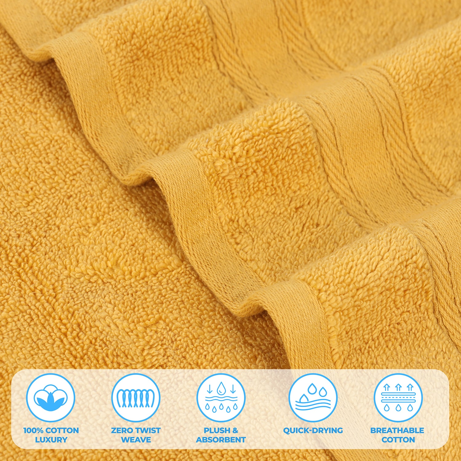 SUPERIOR® Belmont Collection | 100% Cotton 8-pc. Quick Dry Solid Bath Towel Set