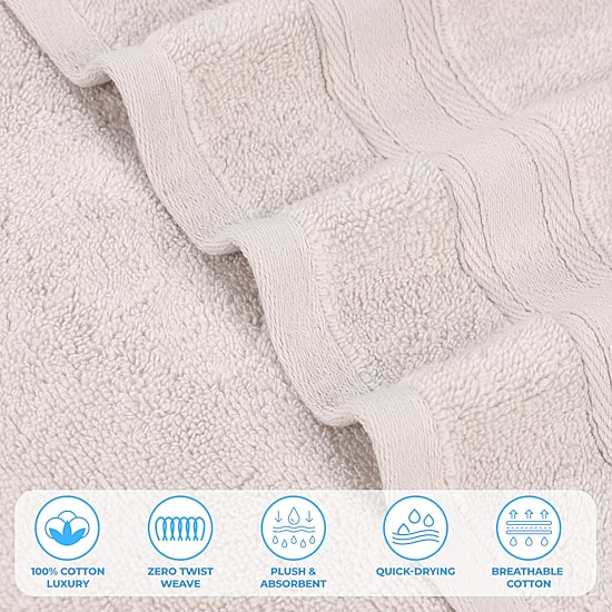 SUPERIOR® Belmont Collection | 100% Cotton 8-pc. Quick Dry Solid Bath Towel Set