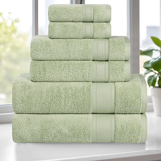 SUPERIOR® Belmont Collection | 100% Cotton 6-pc. Quick Dry Solid Bath Towel Set
