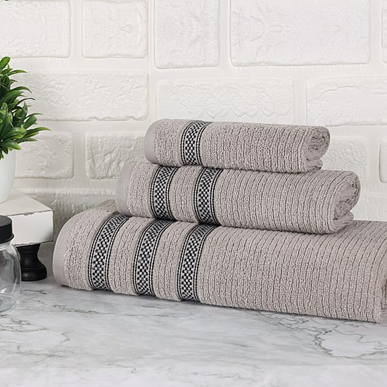 SUPERIOR® Brea Collection | 100% Cotton 3-pc. Quick Dry Solid Bath Towel Set