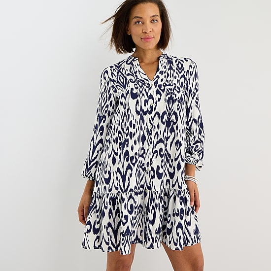 Be by CHETTA B Womens V Neck Long Sleeve Abstract Shift Dress
