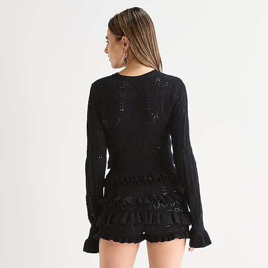 Forever 21 Juniors Womens Crew Neck Long Sleeve Pullover Sweater