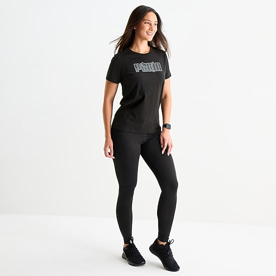 PUMA Womens Crew Neck Short Sleeve Active T-Shirt