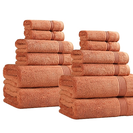 SUPERIOR® Heritage Collection | Luxury Egyptian Cotton 12-pc. Quick Dry Solid Bath Towel Set