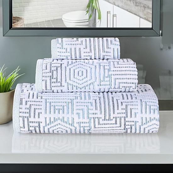 SUPERIOR® Jasper Collection | 100% Cotton 3-pc. Quick Dry Solid Bath Towel Set