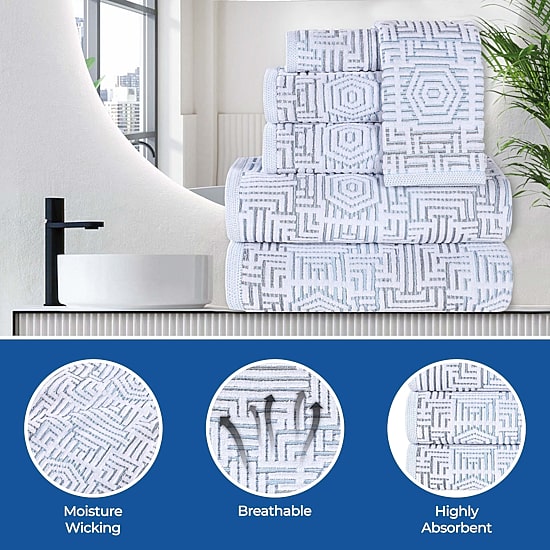 SUPERIOR® Jasper Collection | 100% Cotton 3-pc. Quick Dry Solid Bath Towel Set