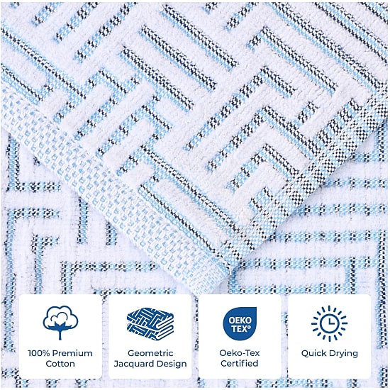 SUPERIOR® Jasper Collection | 100% Cotton 3-pc. Quick Dry Solid Bath Towel Set