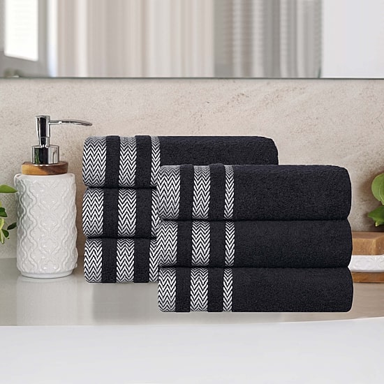 SUPERIOR® Hays Collection | 100% Cotton 6-pc. Solid Hand Towel