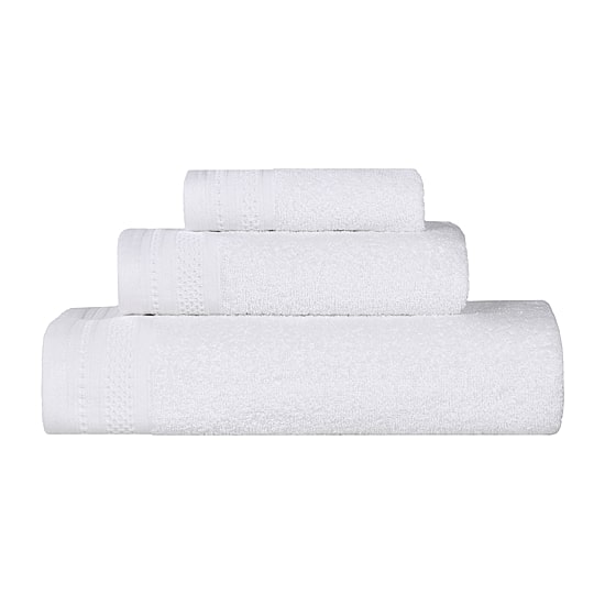 SUPERIOR® Honeycomb Collection | 100% Combed Cotton 3-pc. Quick Dry Bath Towel Set