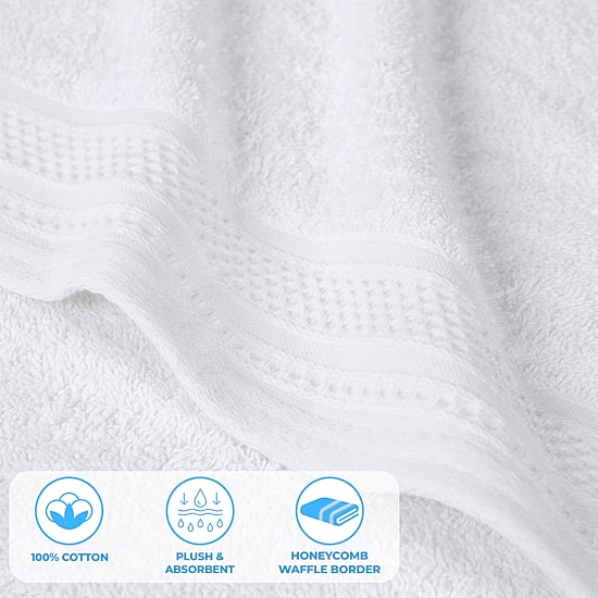 SUPERIOR® Honeycomb Collection | 100% Combed Cotton 3-pc. Quick Dry Bath Towel Set