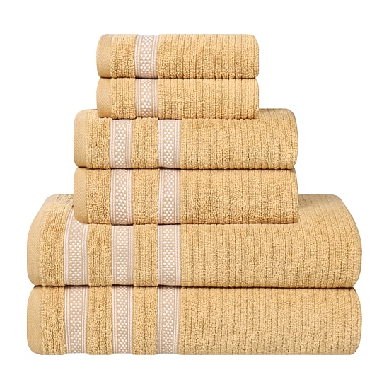 SUPERIOR® Brea Collection | 100% Cotton 6-pc. Quick Dry Solid Bath Towel Set