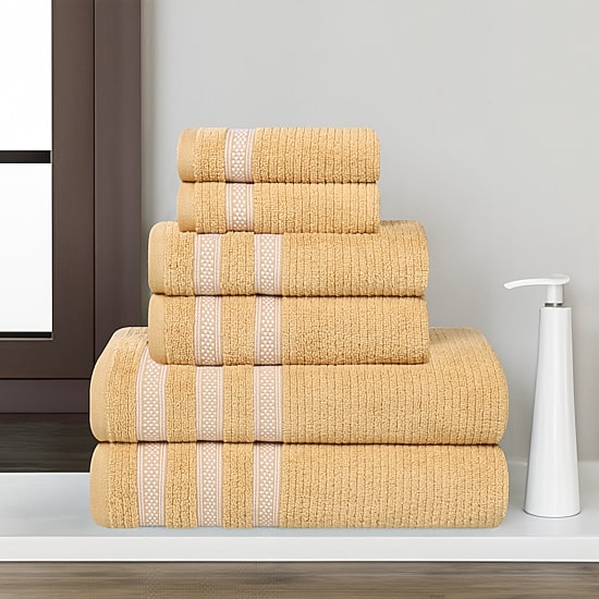 SUPERIOR® Brea Collection | 100% Cotton 6-pc. Quick Dry Solid Bath Towel Set
