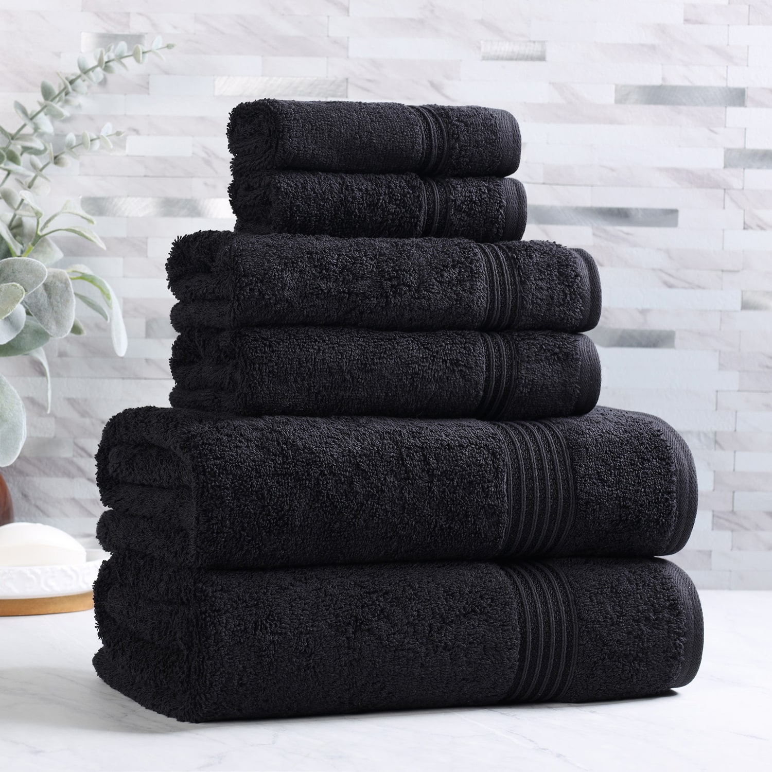 SUPERIOR® Heritage Collection | Luxury Egyptian Cotton 6-pc. Quick Dry Solid Bath Towel Set