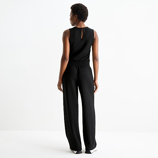 Stylus Womens Crew Neck Sleeveless Jumpsuit