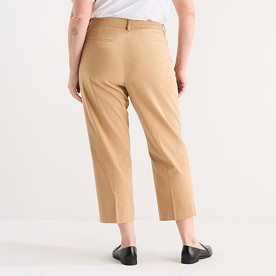 Liz Claiborne Emma Womens Plus Slim Mid Rise Flat Front Pant