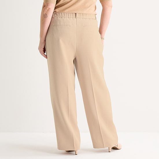Liz Claiborne Charlotte Womens Plus Wide Leg Trouser